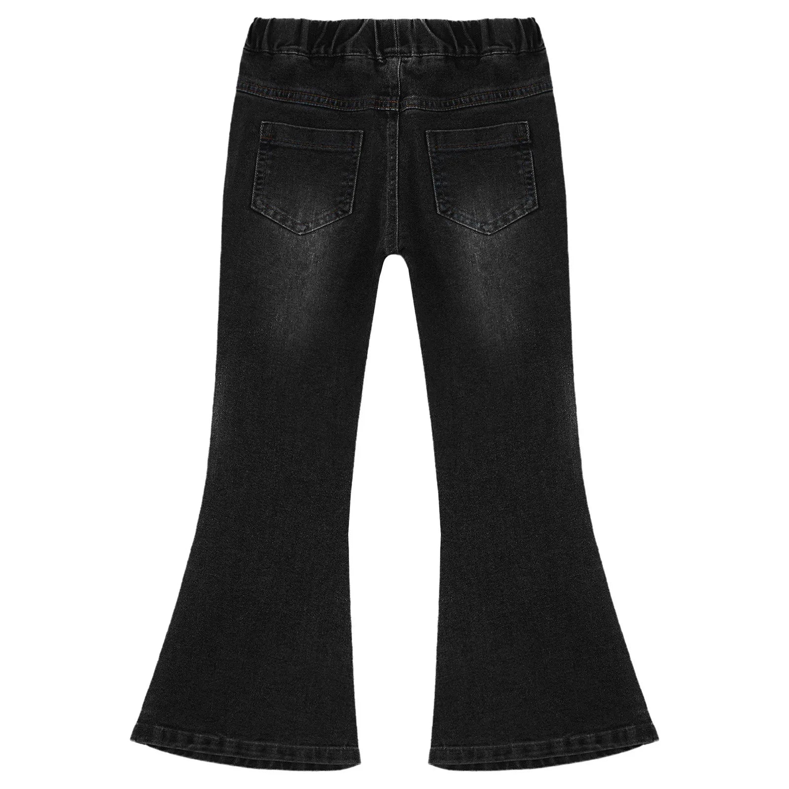 Kids Cowgirl Cute Flare Bootcut Jeans Bell Bottoms Slim Fit Jeans for Girls Casual Denim Long Pants Trousers Streetwear Pants