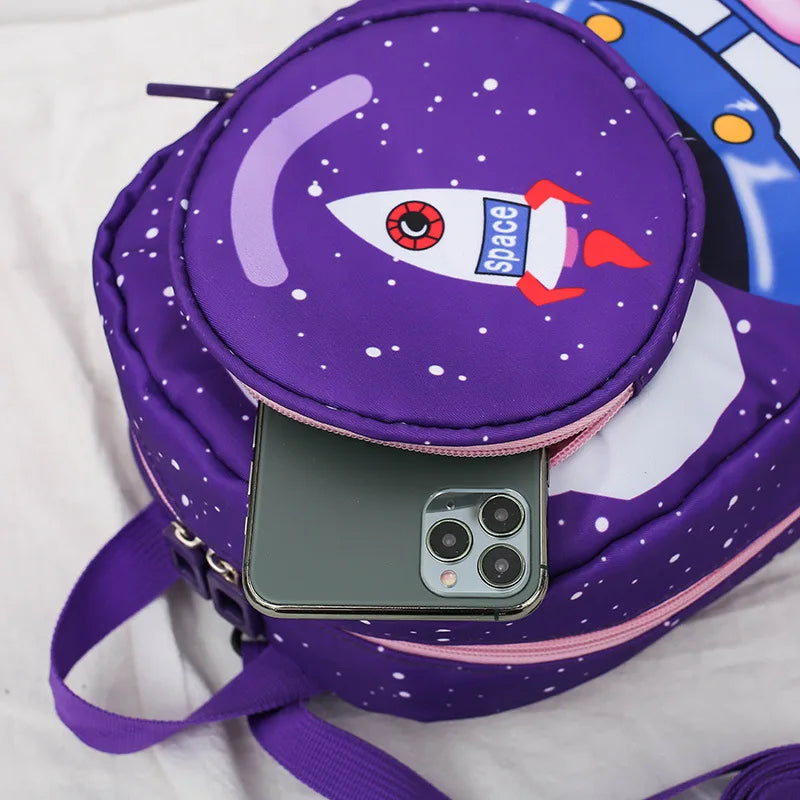 Kids Space Rocket Children's Backpack Traction Rope Anti-lost Lightweight Kindergarten Schoolbag Early Education Bag