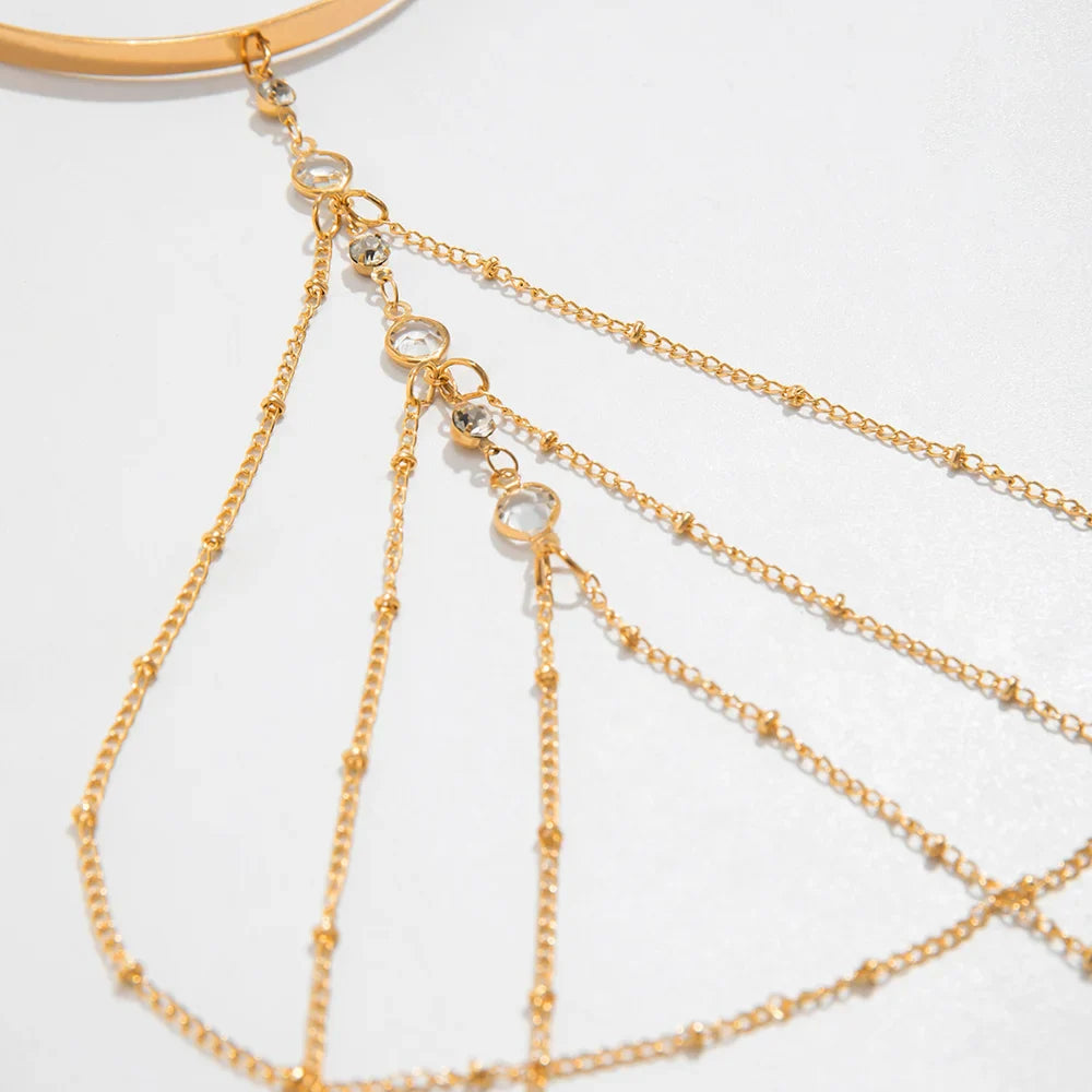 Trendy Arm Jewelry Fashion Sexy Multi-layered Rhinestone Chain Tassel Upper Arm Bracelet Armlet Armband Women Accessories