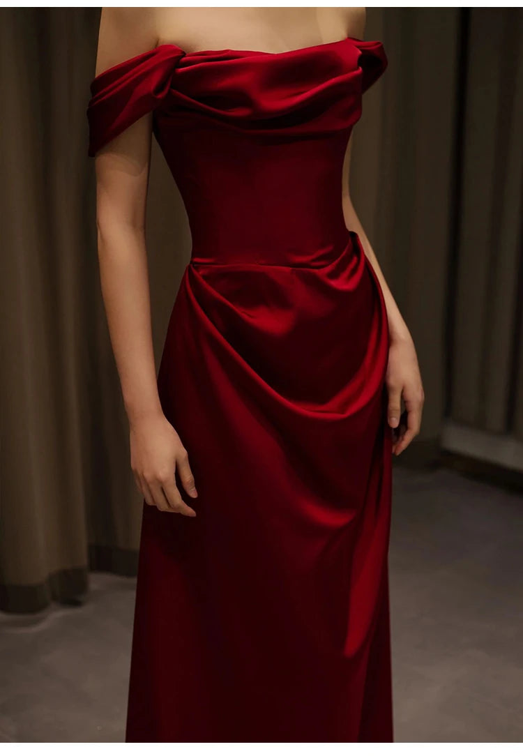 Lautaro Spring Extra Long Birthday Party Evening Satin Off Shoulder Floor Length Dresses for Women Luxury Elegant Clothing 2024