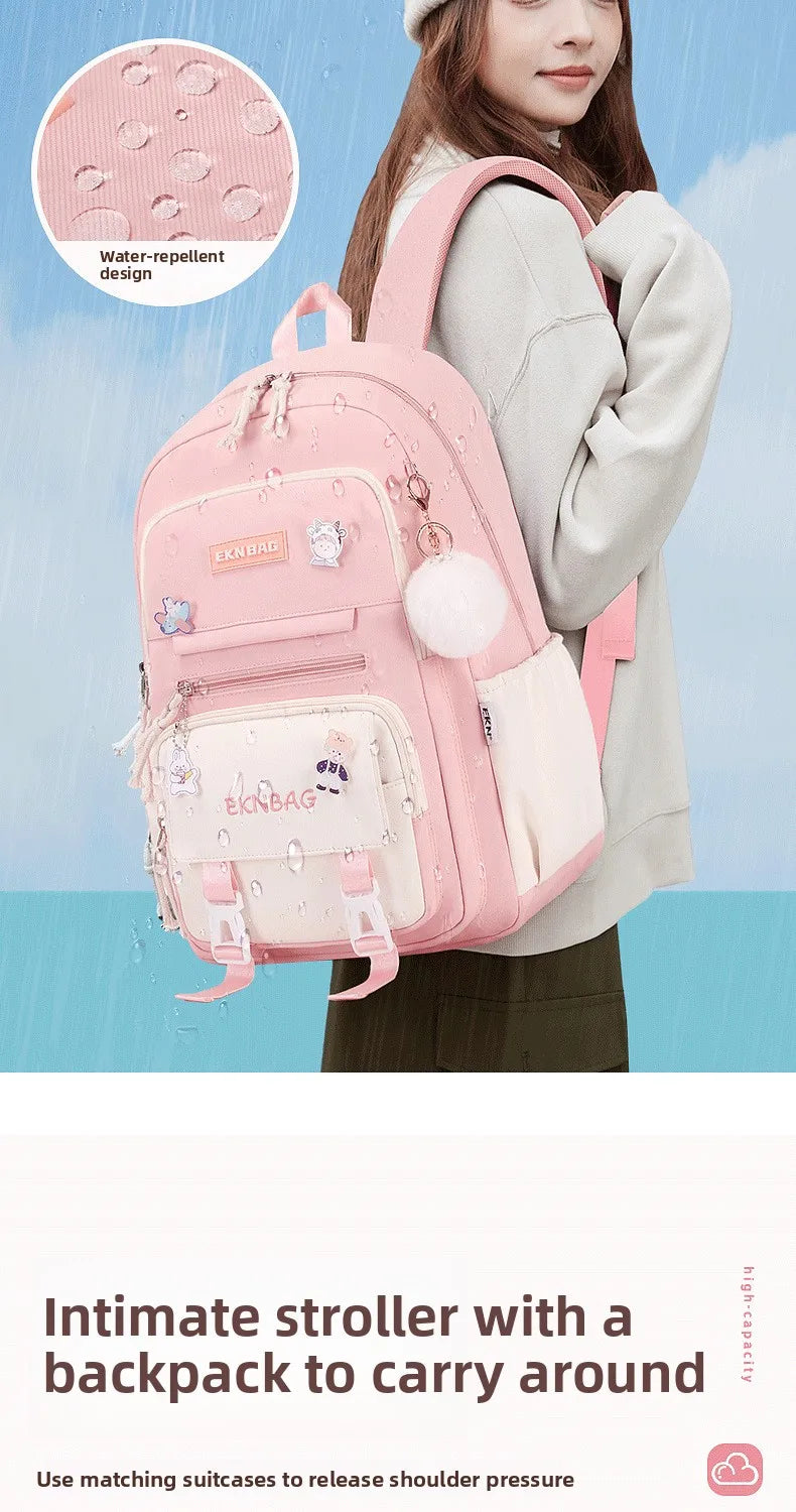 Child Girl Backpacks Primary Junior High School Bags for Girls Children Kids Bookbag Backpack New 2025 Back to School Girl Gift
