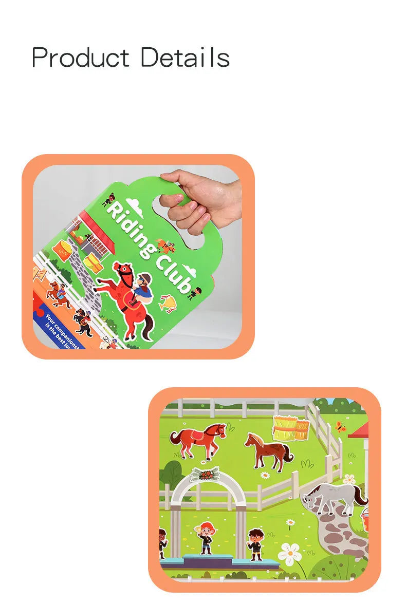Kids' Reusable DIY Sticker Books Multi-Theme Bubble Sticker Jelly Stickers Portable Montessori Sticker Toy Gifts for Children