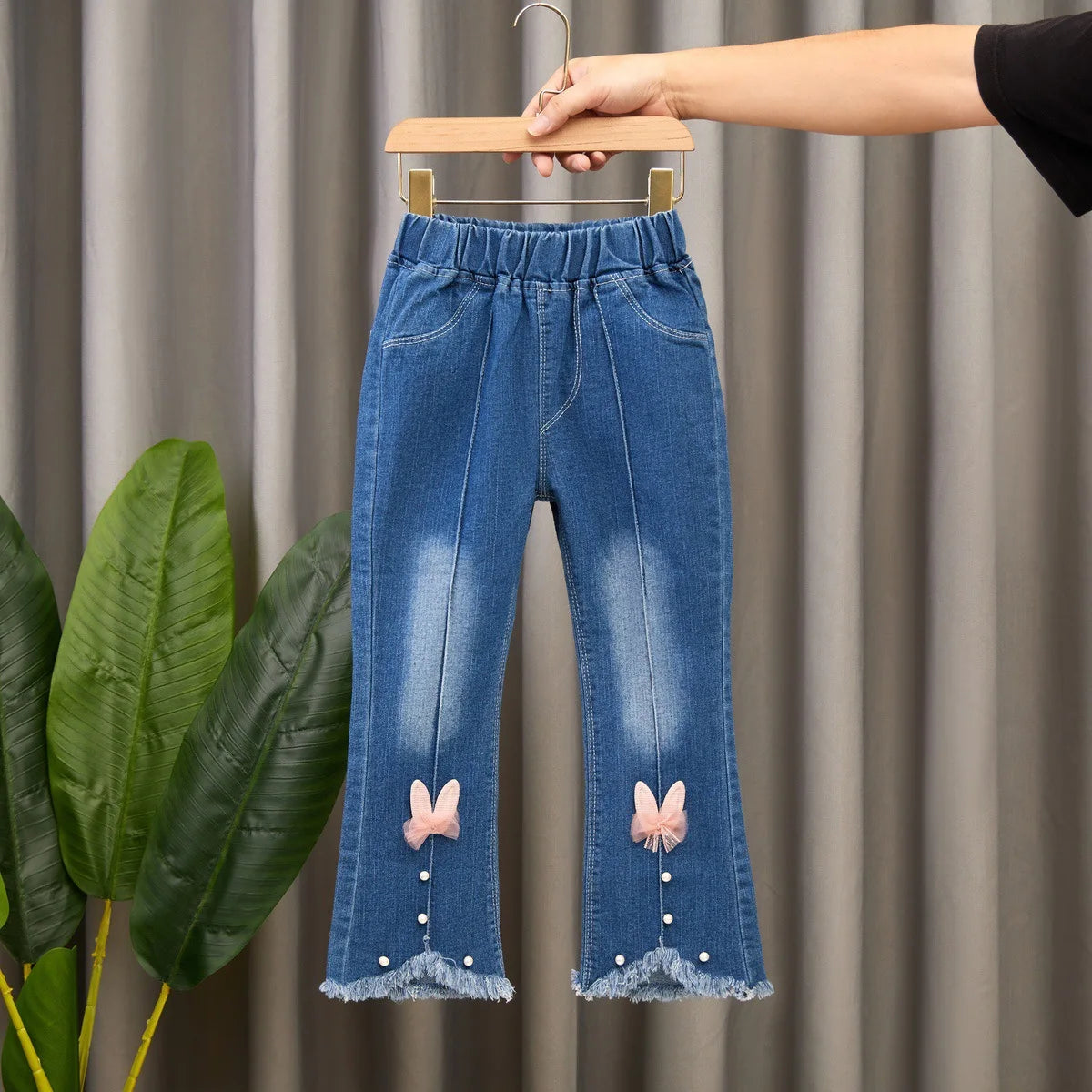 Spring Autumn Kids Baby Girls Cowboy Pants Baby Girls Jeans Casual Girls Jeans Children Clothing Kids Bell-bottoms Jeans