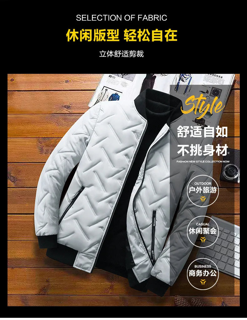 New 2026 Autumn Winter Jacket Men Cotton Padded Jacket Korean Streetwear Casual Jacket Men Fashion Clothing Male Warm Coats 5XL