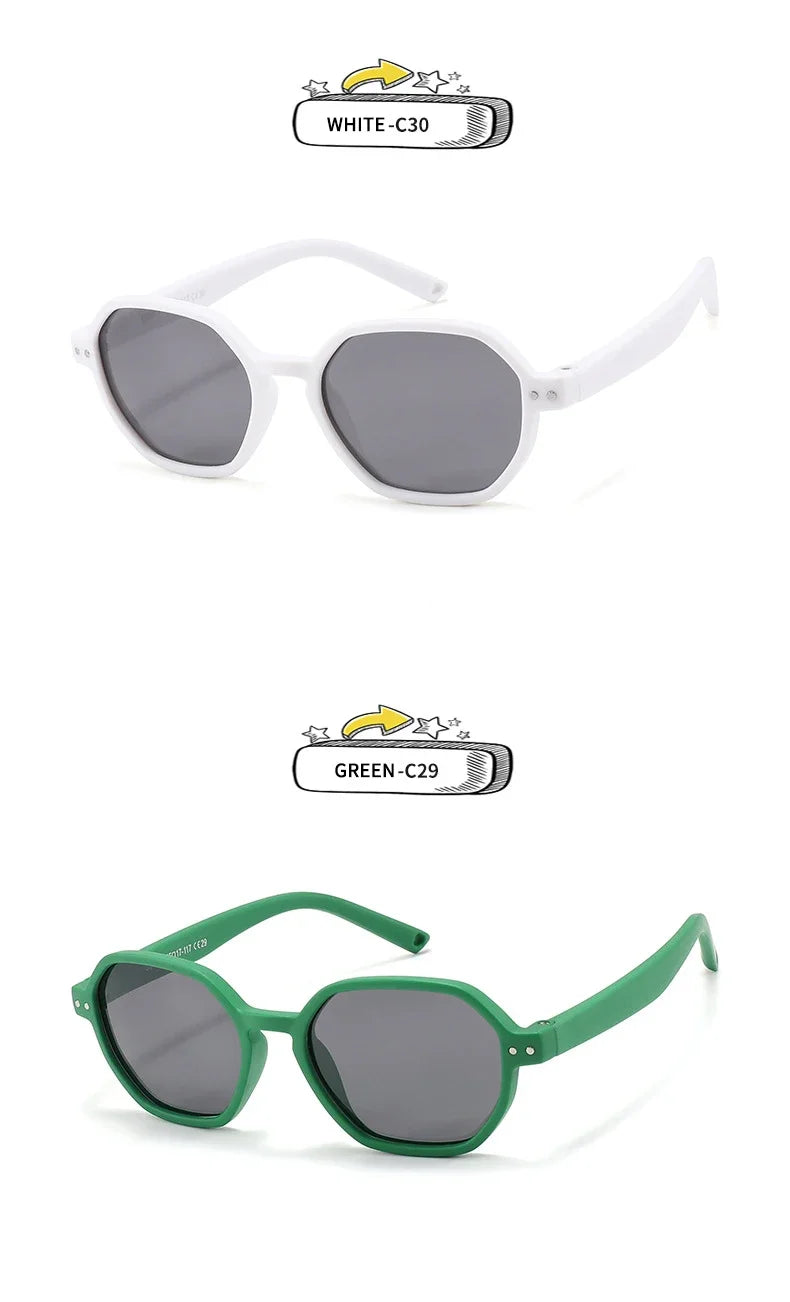 Baby Sunglasses with Strap Polarized Flexible Polygon UV400 for Infant Toddler Boys Girls Age 0-36 Months