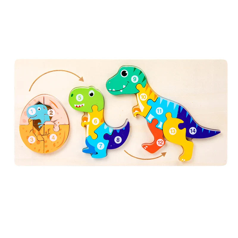 Baby Toy Wooden 3D Puzzle Toys Life cycle puzzle Cartoon Jigsaw For Children Baby Early Education Intelligence for Kids
