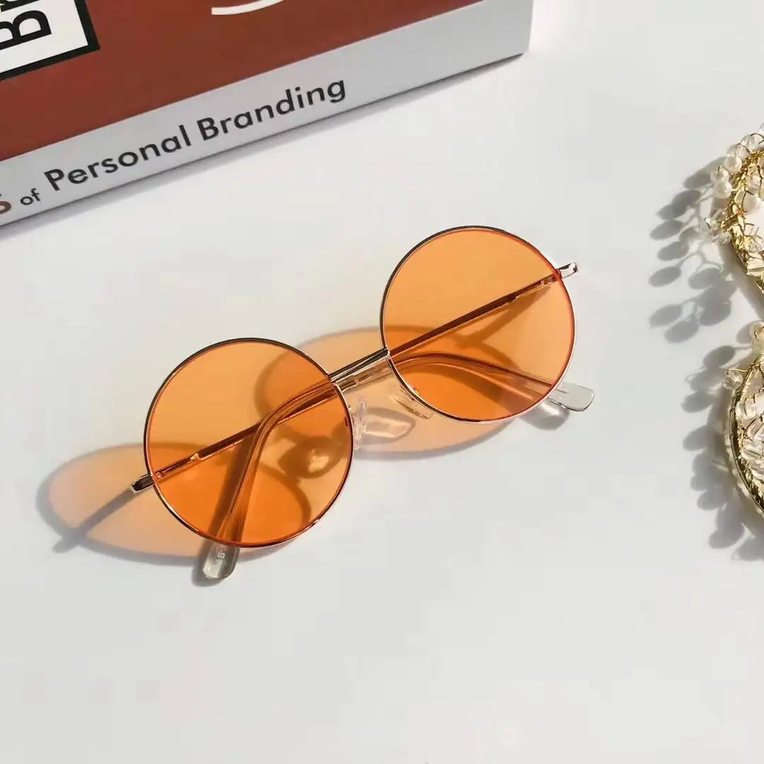 2025  Children's 2-8 Years Old Baby Glasses British Style Metal Sunglasses Sun Visors Sunglasses New Round Frame
