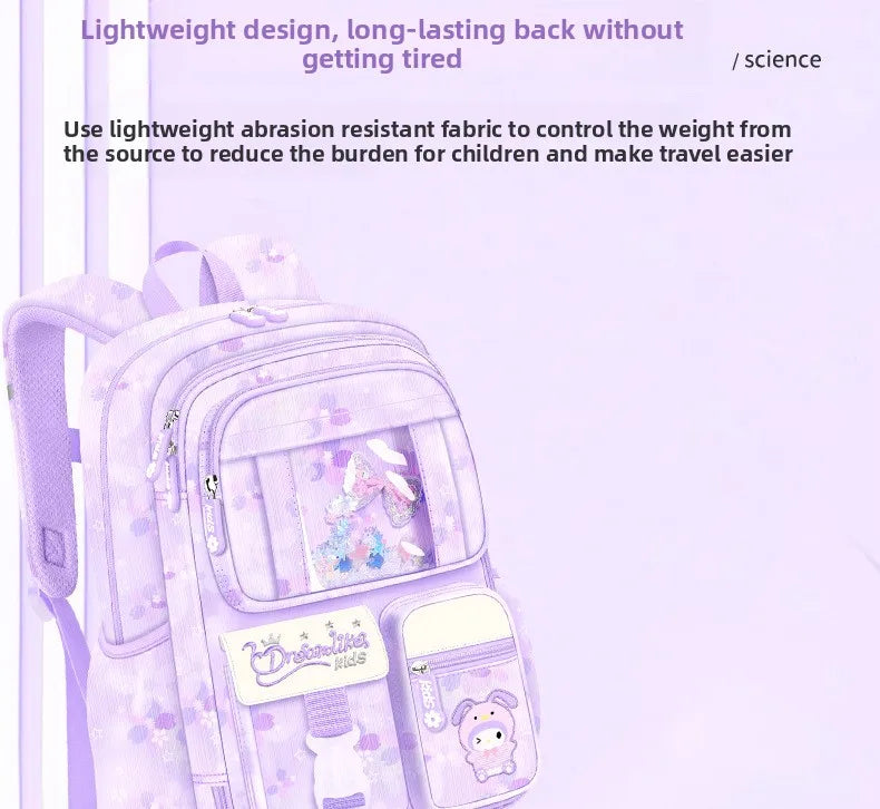 My Melody Kuromi Sanrios Backpack Student Bag Girl Cartoon Kawaii Anime Breathable Super Light Large Capacity Child School Bag