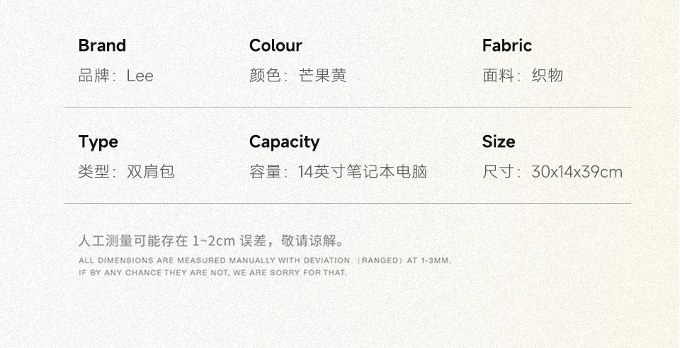 LEE Unisex Large Capacity Laptop School Bag for Women Man Leisure Oxford Waterproof Travel Backpack Candy Color Bookbag Trip