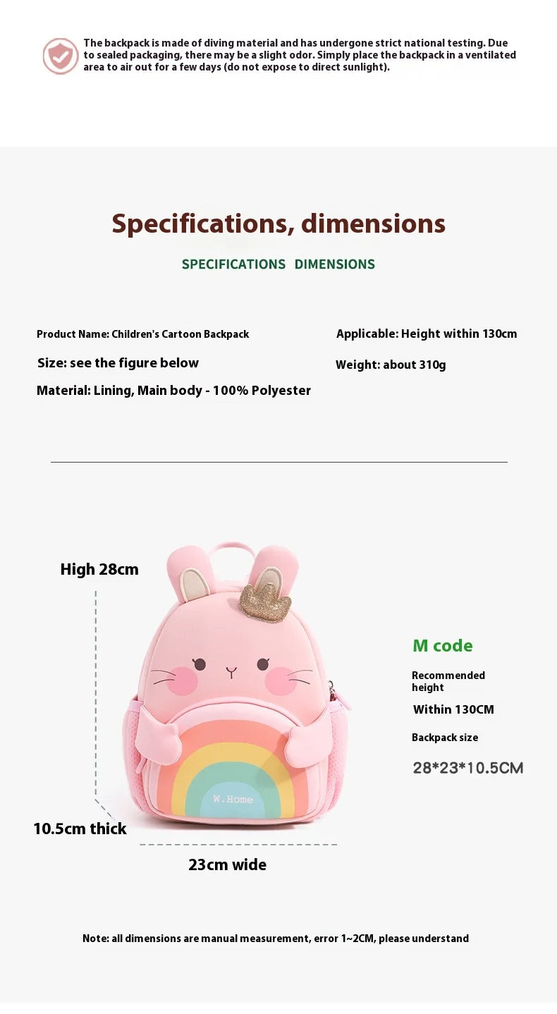 2025 New Arrival Cute Bear & Bunny Kids Backpack - Lightweight School Bag for Preschool Boys Girls, Adorable Toddler Travel Bag