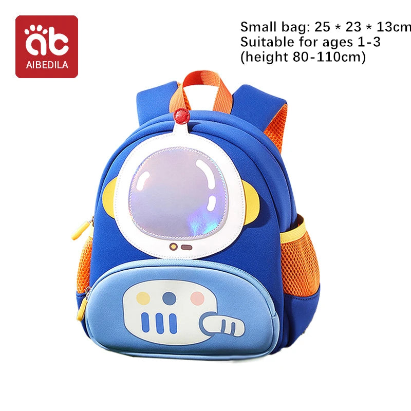 AIBEDILA Children Cute Cartoon 3D Dinosaur School Bags Anti-lost Boys Backpacks Girls Toddler Rucksack Kindergarten Schoolbag