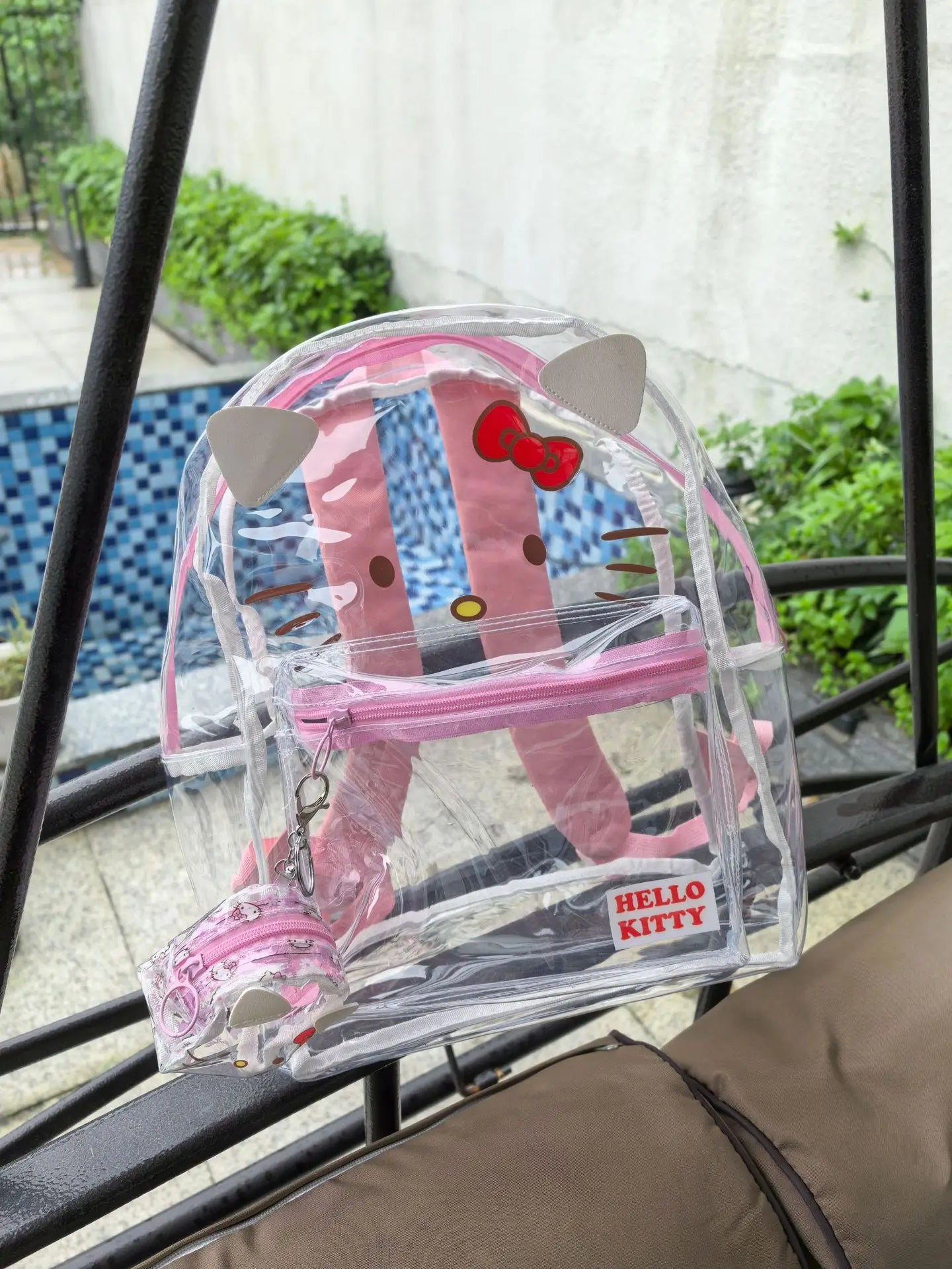 Sanrio Hello Kitty Y2K Waterproof Transparent Backpack Cute Cinnamoroll Cartoon Pvc Large Capacity Storage Bag Student Schoolbag