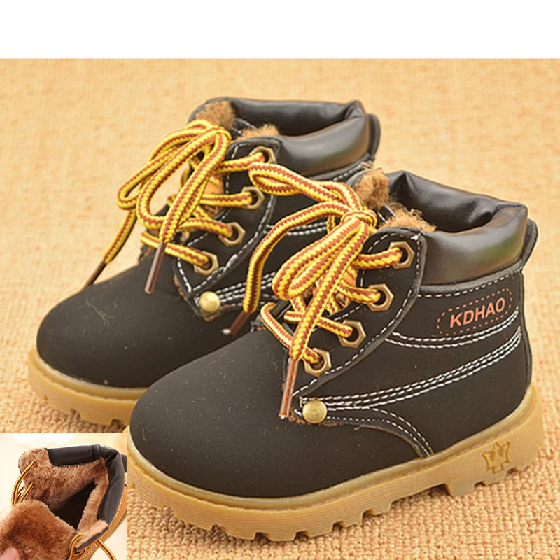 Autumn Winter Baby Boots Toddler Fashion Boots Kids Shoes Boys Girls Snow Boots Girls Boys Plush Fashion Boots Shoes Size