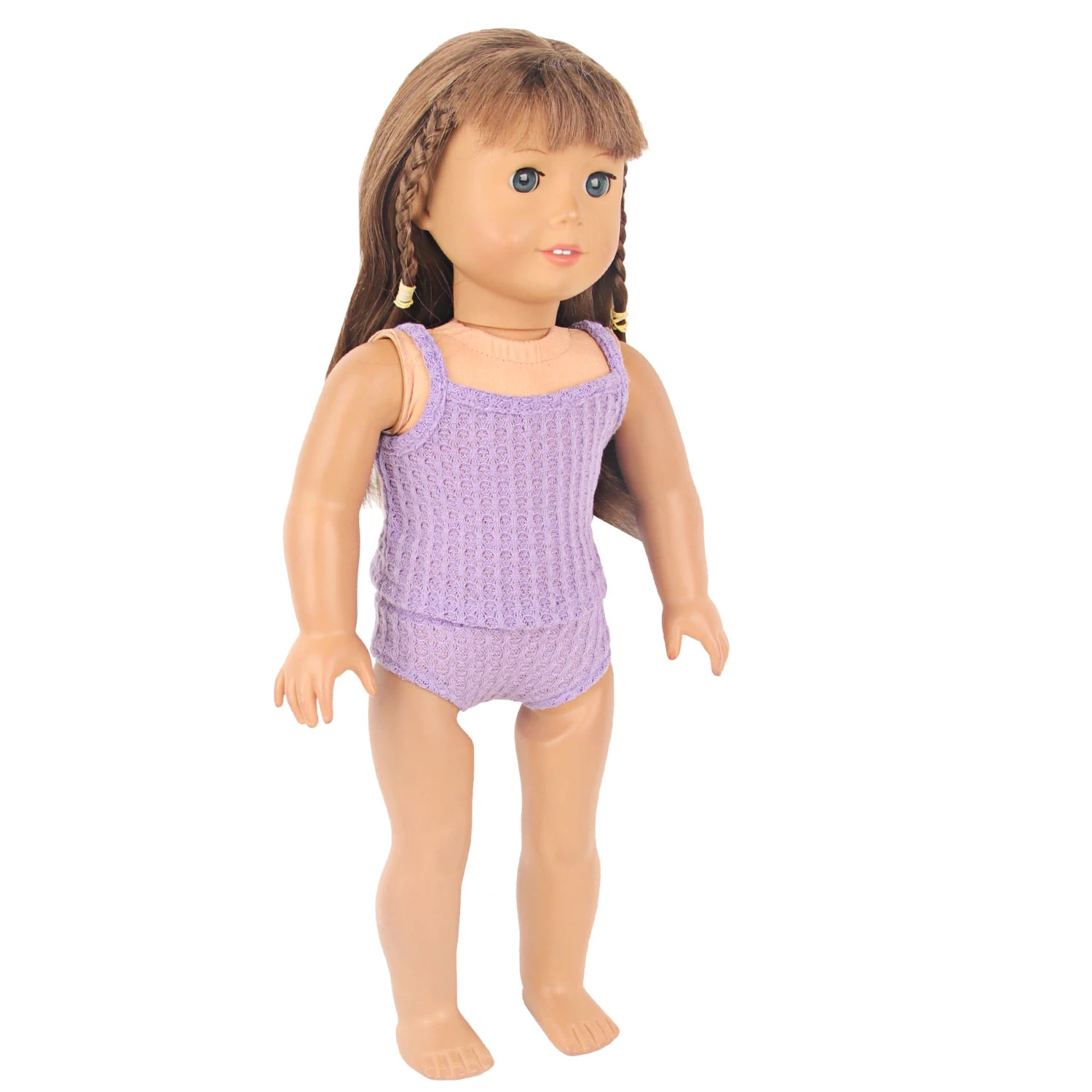 Purple Color Doll Accessories Luggage, Sweater Pajamas, Yoga mat, Shoes, Camera, Hangers For 43cm Baby New Born&American Dolls