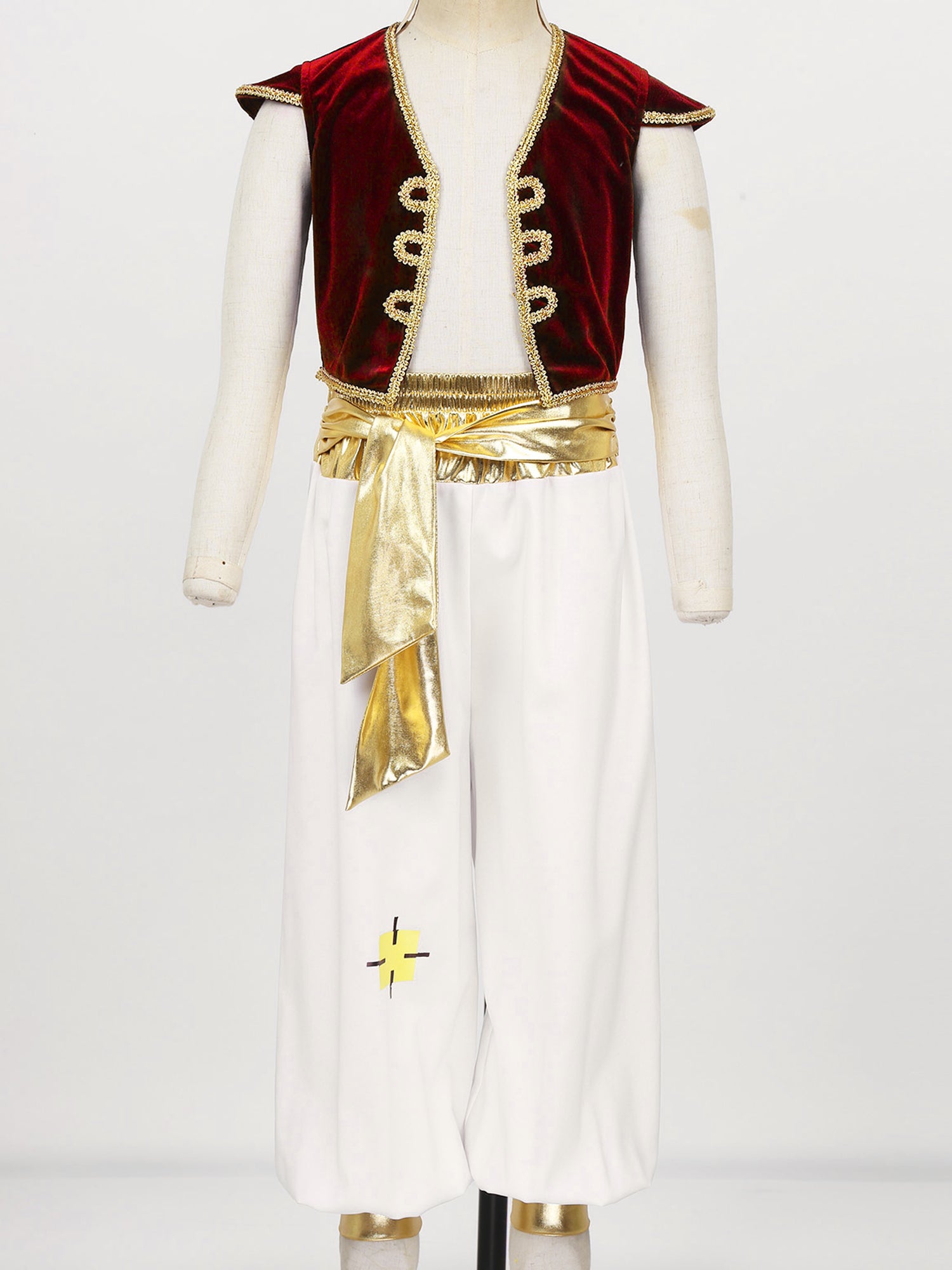 Boys Fancy Arabian Prince Outfits Cap Sleeves Waistcoat with Pants Halloween Fairy Party Carnival Dress Up Cosplay Costume