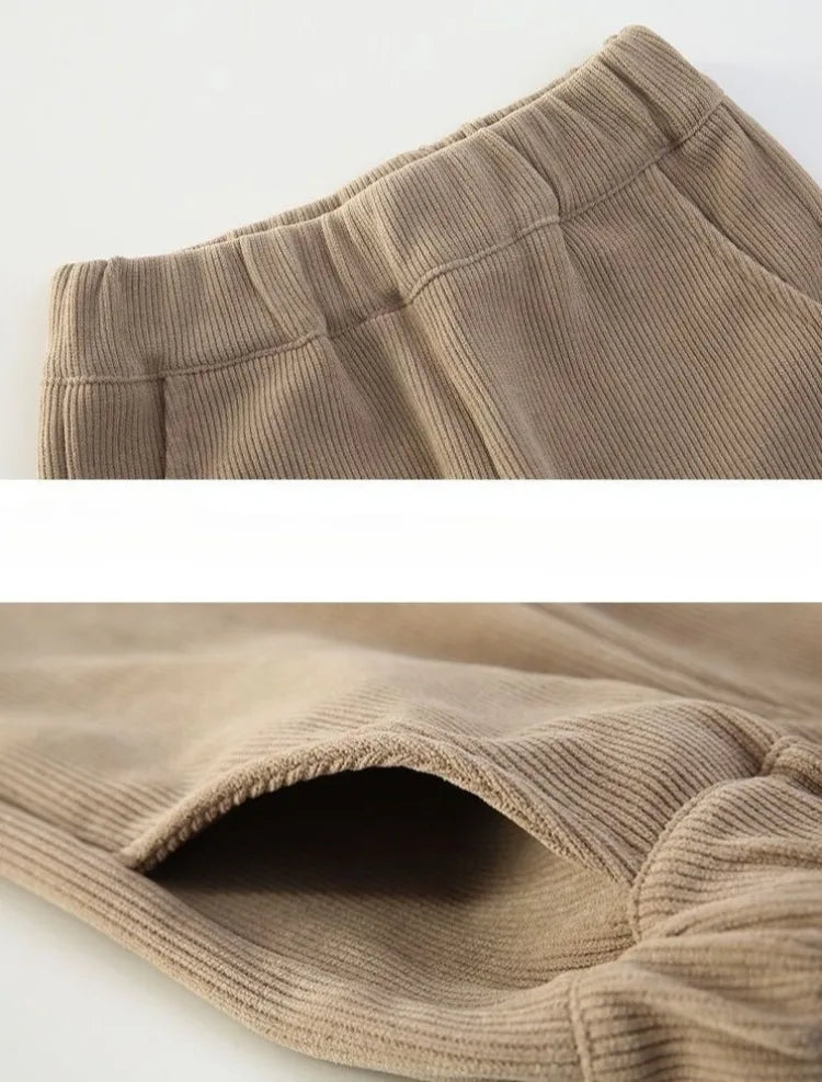 Girl's Autumn Winter New Mid-Weight Flared Jeans with Integrated Fleece-Lining, Stylish Casual Pants for Tween Girls