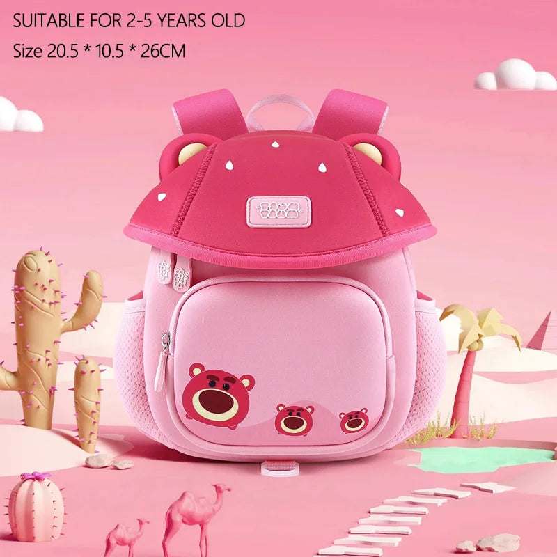 Disney TSUM TSUM Kindergarten Baby Schoolbag Children Girl Boy Cute Mushroom Shaped Backpacks Cartoon Mary Cat Princess Elsa
