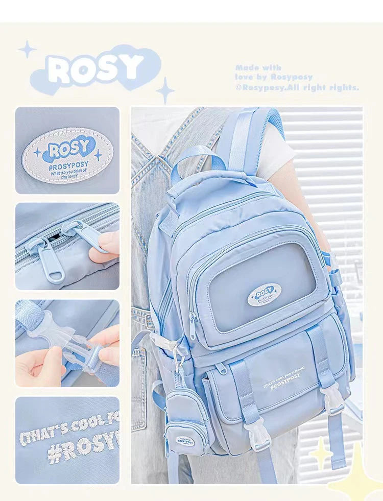 Cream Style Backpack for High School Girls with High Looks and Large Capacity Backpack Computer Bag