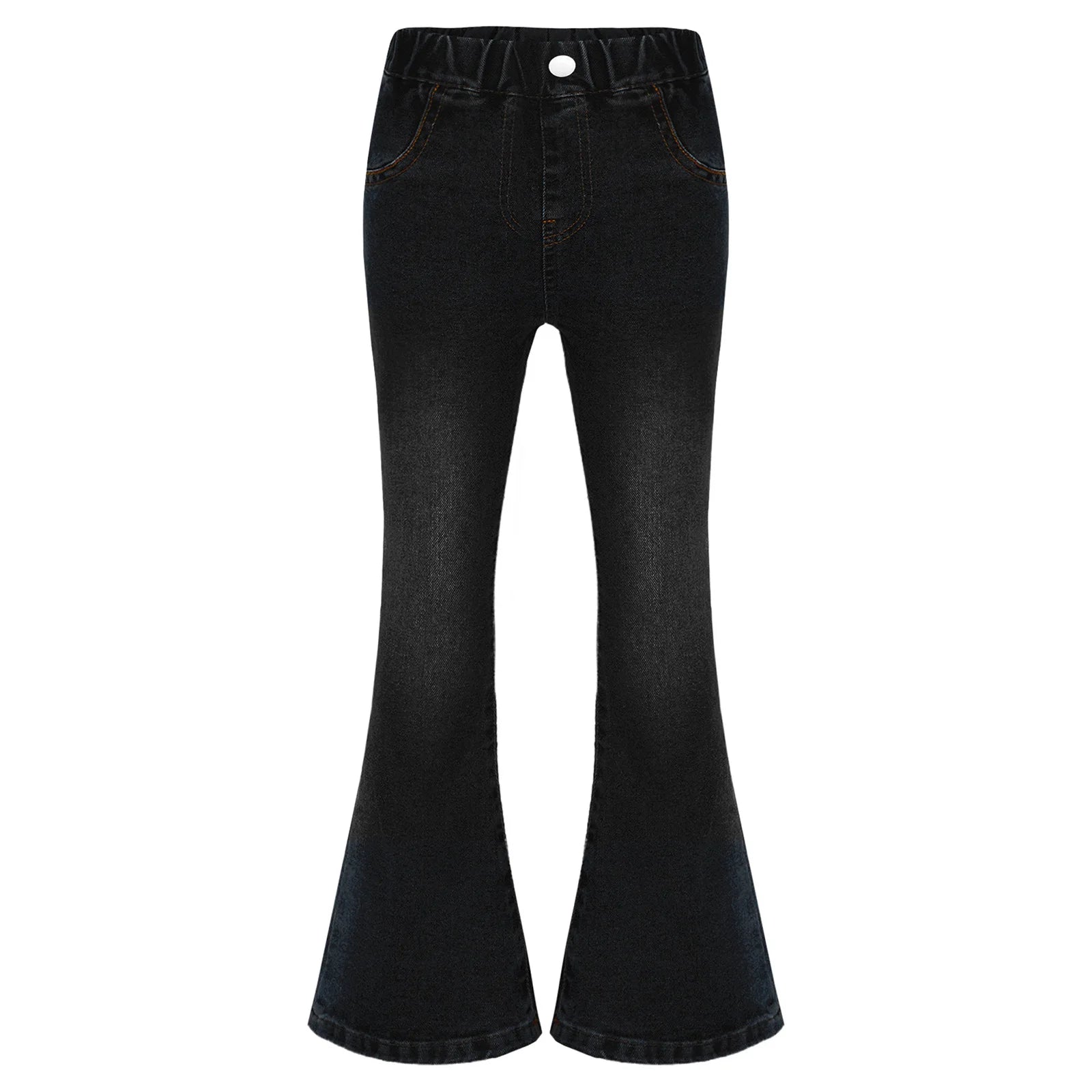 Kids Cowgirl Cute Flare Bootcut Jeans Bell Bottoms Slim Fit Jeans for Girls Casual Denim Long Pants Trousers Streetwear Pants