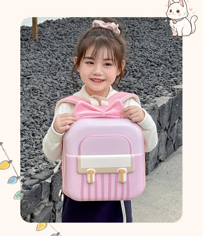 Kindergarten Small Schoolbag Sweet Bow Lightweight Boys And Girls Eggshell Shoulder Bag New Children Fashion Backpacks