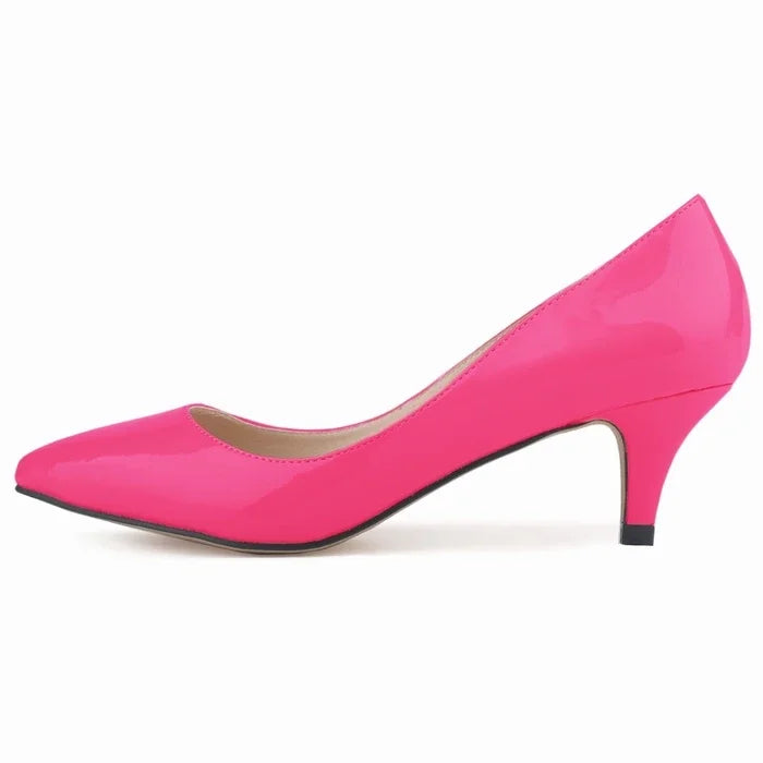 LOSLANDIFEN Classic Sexy Pointed Toes 5cm Low Med Kitten High Heels Women Pumps Shoes Spring Brand Design Dress Wedding Shoes