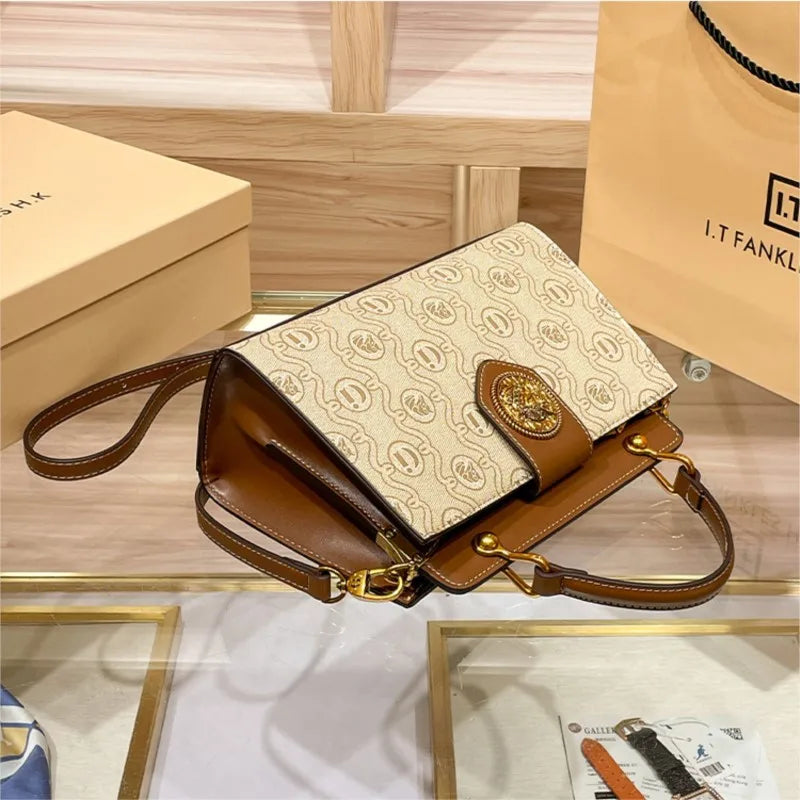 Light luxury brand women's handbag 2024 spring/summer new designer high-quality shoulder bag with contrasting color crossbody