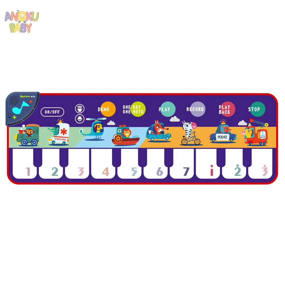 15*44" Educational Baby Play Mat Newborn Piano Gym for 0-12 Months Music Games For Babies Development Baby Activities Toys