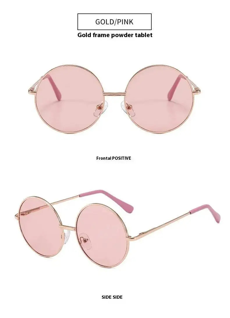 2025  Children's 2-8 Years Old Baby Glasses British Style Metal Sunglasses Sun Visors Sunglasses New Round Frame