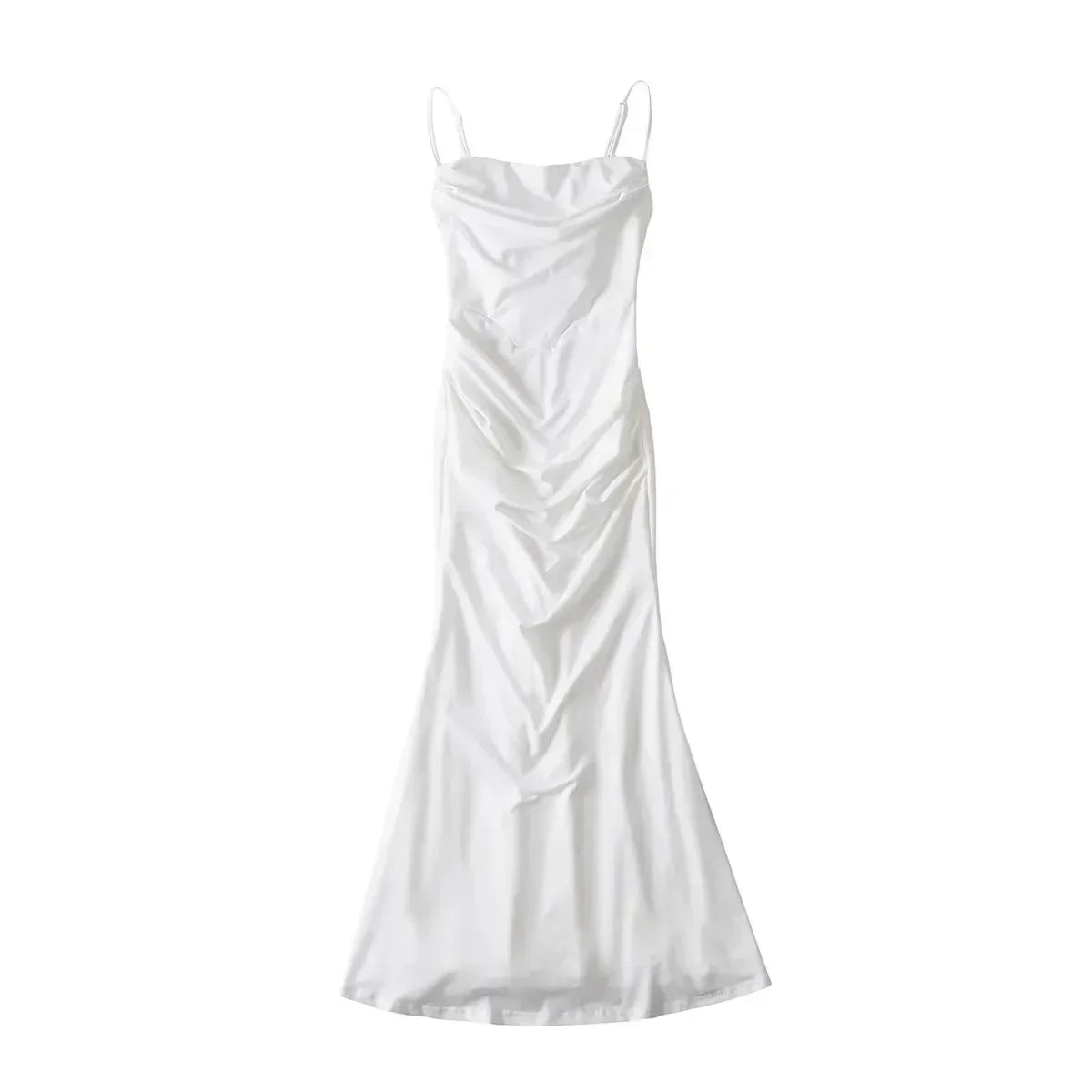 Women Elegant Sexy Bodycon Mermaid Dress Summer Sleeveless Strap Evening Party Robe Korean Female Solid Long Vestidos Y2k