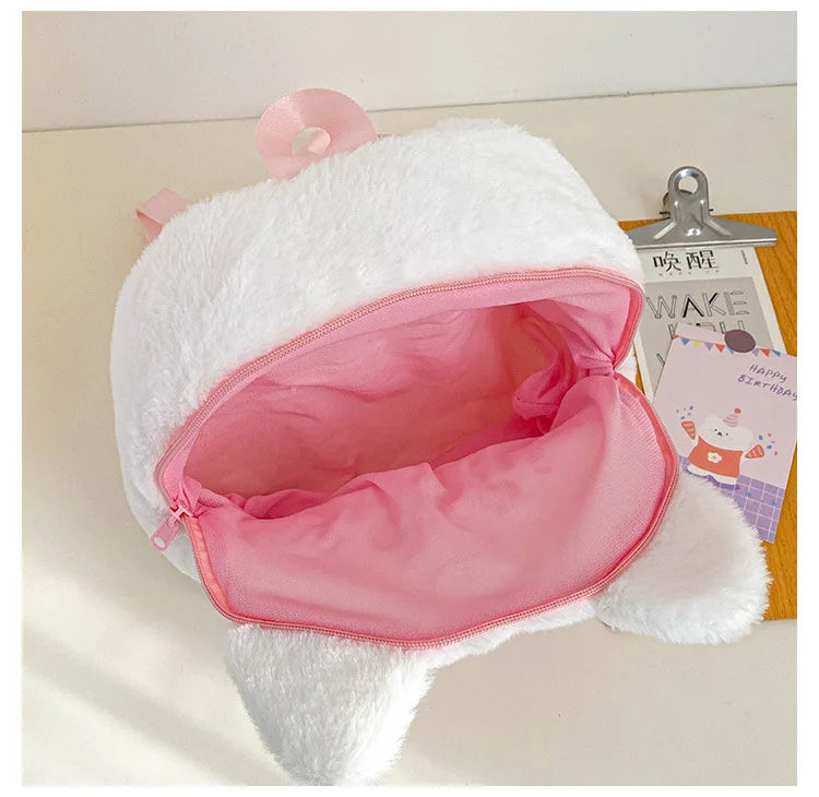 Cute Niche Backpack Girl School Student Sweet Girl Schoolbag Plush Puppy Cat Children's Backpack