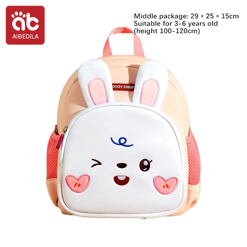 AIBEDILA Children Cute Cartoon 3D Dinosaur School Bags Anti-lost Boys Backpacks Girls Toddler Rucksack Kindergarten Schoolbag