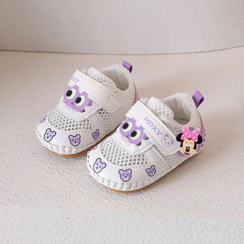 Mickey Mouse Minnie Mouse Baby Toddler Shoes Soft Sole Spring fall New Non-slip Boy Girl Handmade Sandals 0-1 Years Old Cartoon