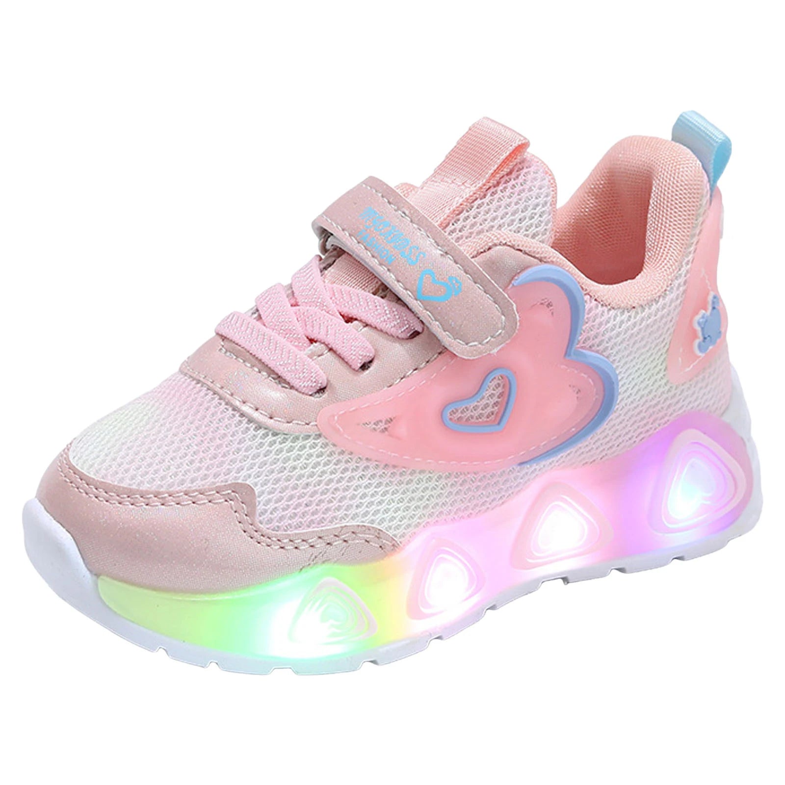 Girl Sneakers Children's Sports Shoes Mesh Love Luminous Children's Shoes Girls Sports Casual Shoes Kids Size 13 Shoes Girls
