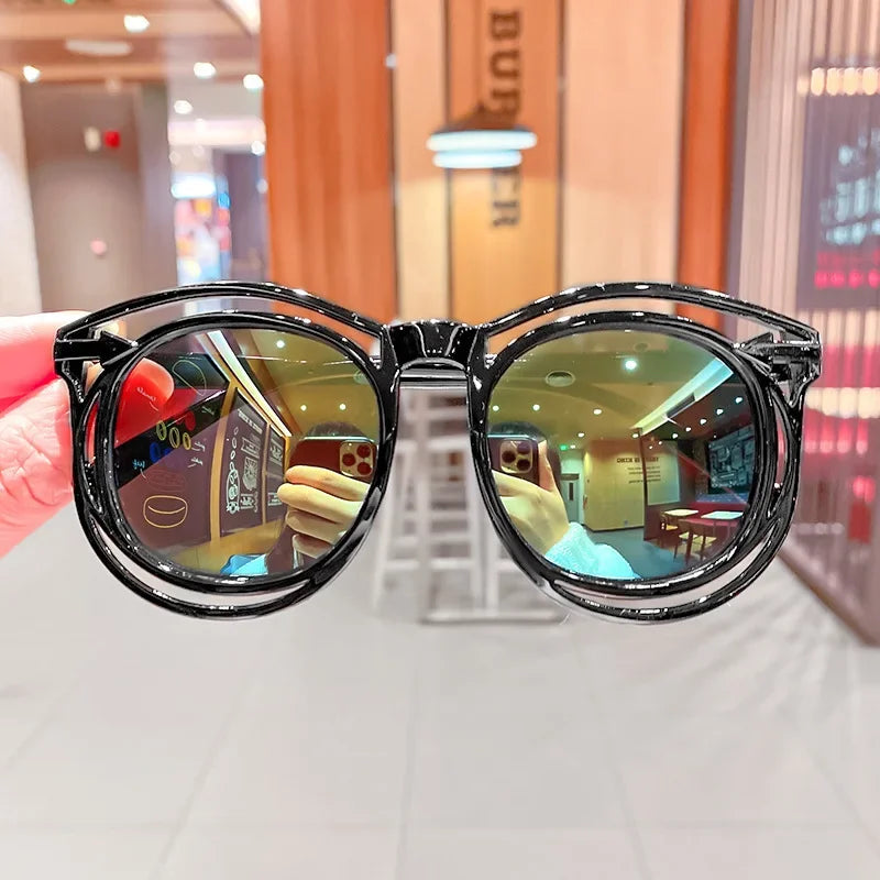 Fashion Children's Sunglasses Baby Anti-Radiation Sun Glasses Girl Boy Cute Cartoon Bear Anti-Glare Sunglasses Stylish Goggles