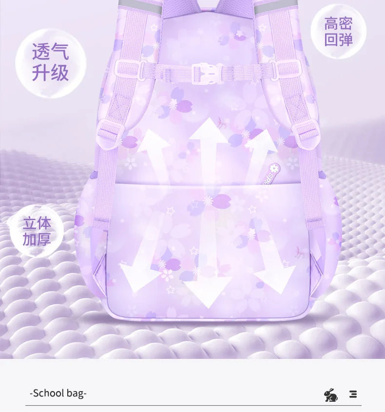 My Melody Kuromi Sanrios Backpack Student Bag Girl Cartoon Kawaii Anime Breathable Super Light Large Capacity Child School Bag