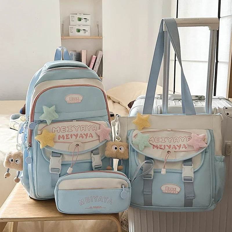 School Bags For Girls Japanese Style Kawaii For Large New Nylon Shoulder Bag Backpack School Set For Kinder Girl Kids Schoolbags