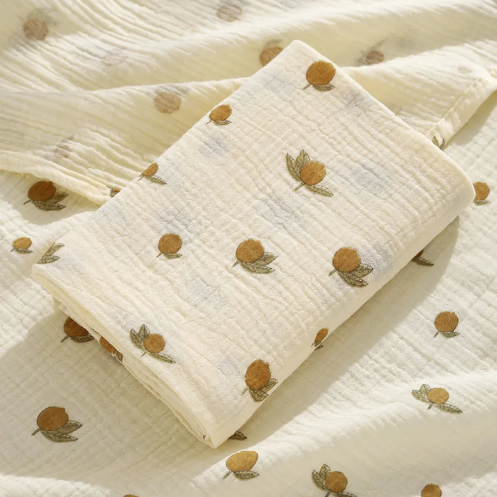Cotton Baby Blanket Soft Breathable Cover Blanket for Infant Skin-friendly Bear Printed Nap Sleeping Rug Dormitory