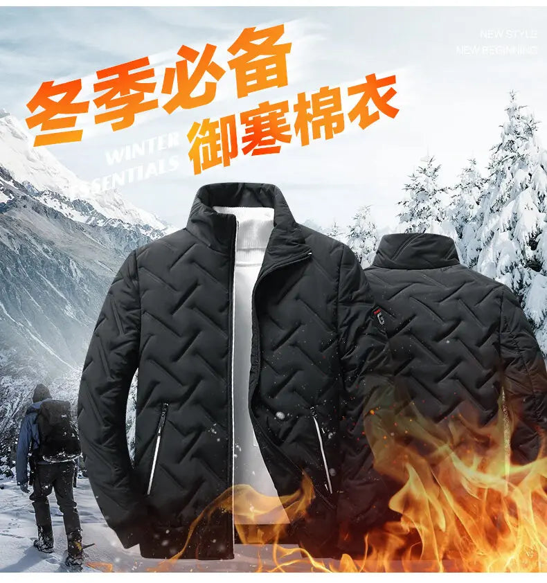 New 2026 Autumn Winter Jacket Men Cotton Padded Jacket Korean Streetwear Casual Jacket Men Fashion Clothing Male Warm Coats 5XL