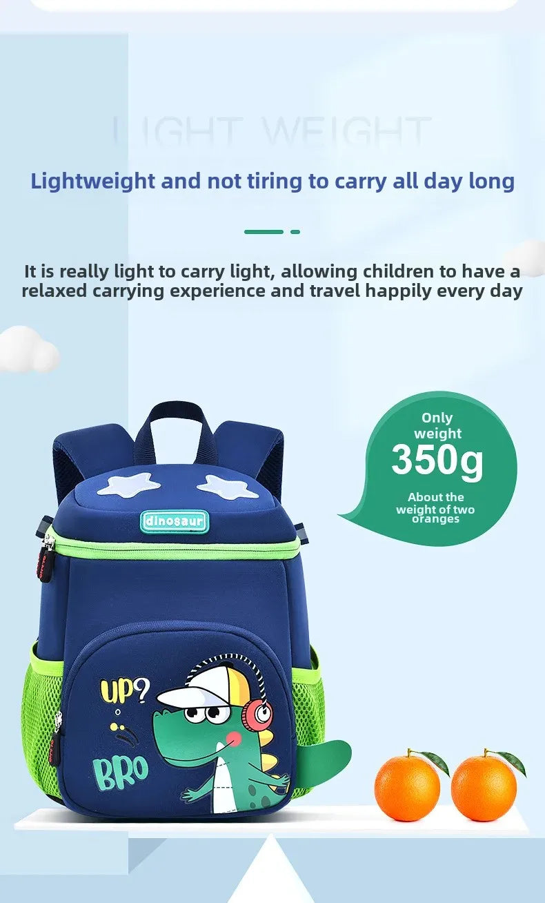 New Cartoon Dinosaur Kindergarten Backpack Spine Protection Lightweight School Bag for Primary School Children