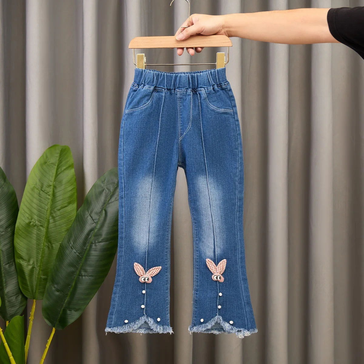 Spring Autumn Kids Baby Girls Cowboy Pants Baby Girls Jeans Casual Girls Jeans Children Clothing Kids Bell-bottoms Jeans
