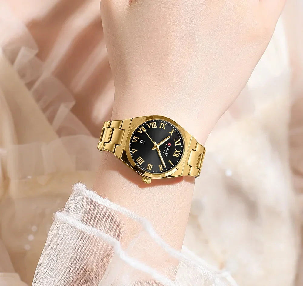CURREN Watch Women,Watches for Women,Ladies Watches,Waterproof Fashion Dress Stainless Steel Bracelet Analog Watches Date