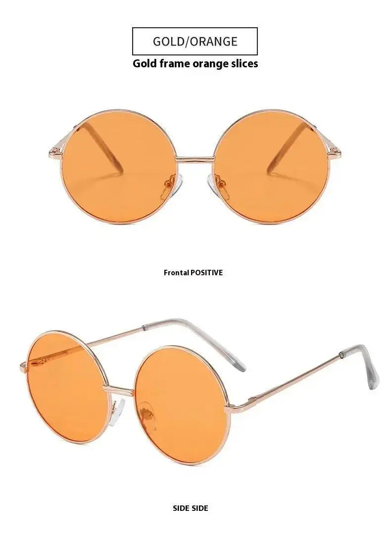 2025  Children's 2-8 Years Old Baby Glasses British Style Metal Sunglasses Sun Visors Sunglasses New Round Frame