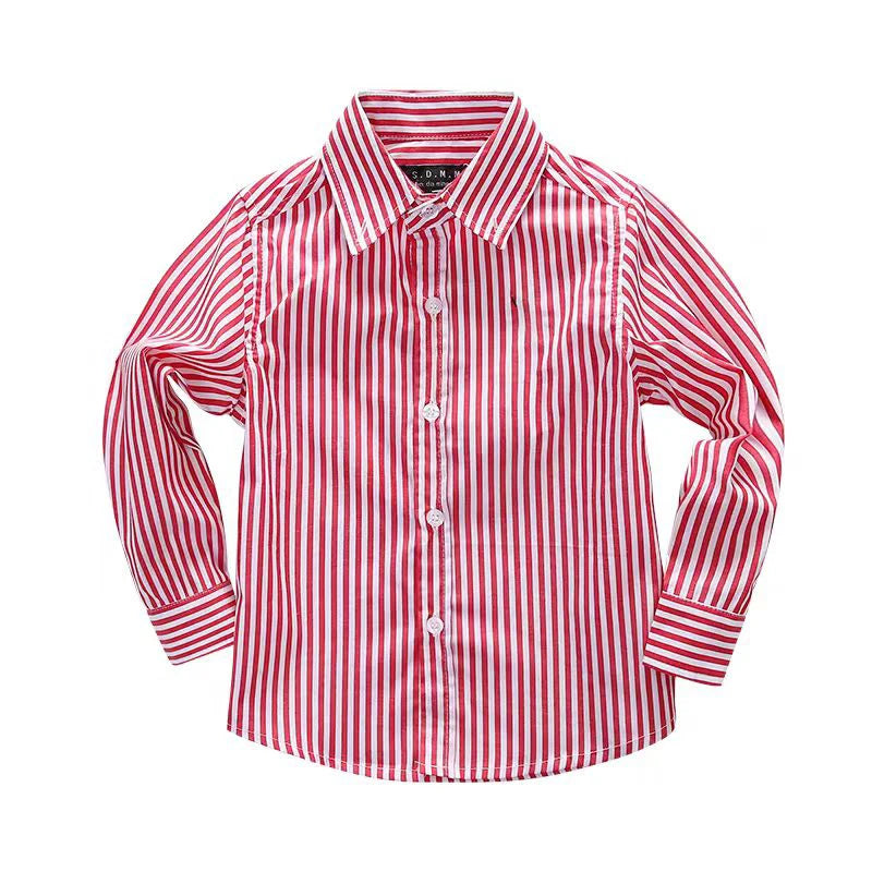 Boys Clothing Birthday party Kids shirt school uniform shirts Autumn Long Sleeve embroidery Little Horse pattern Children Tops