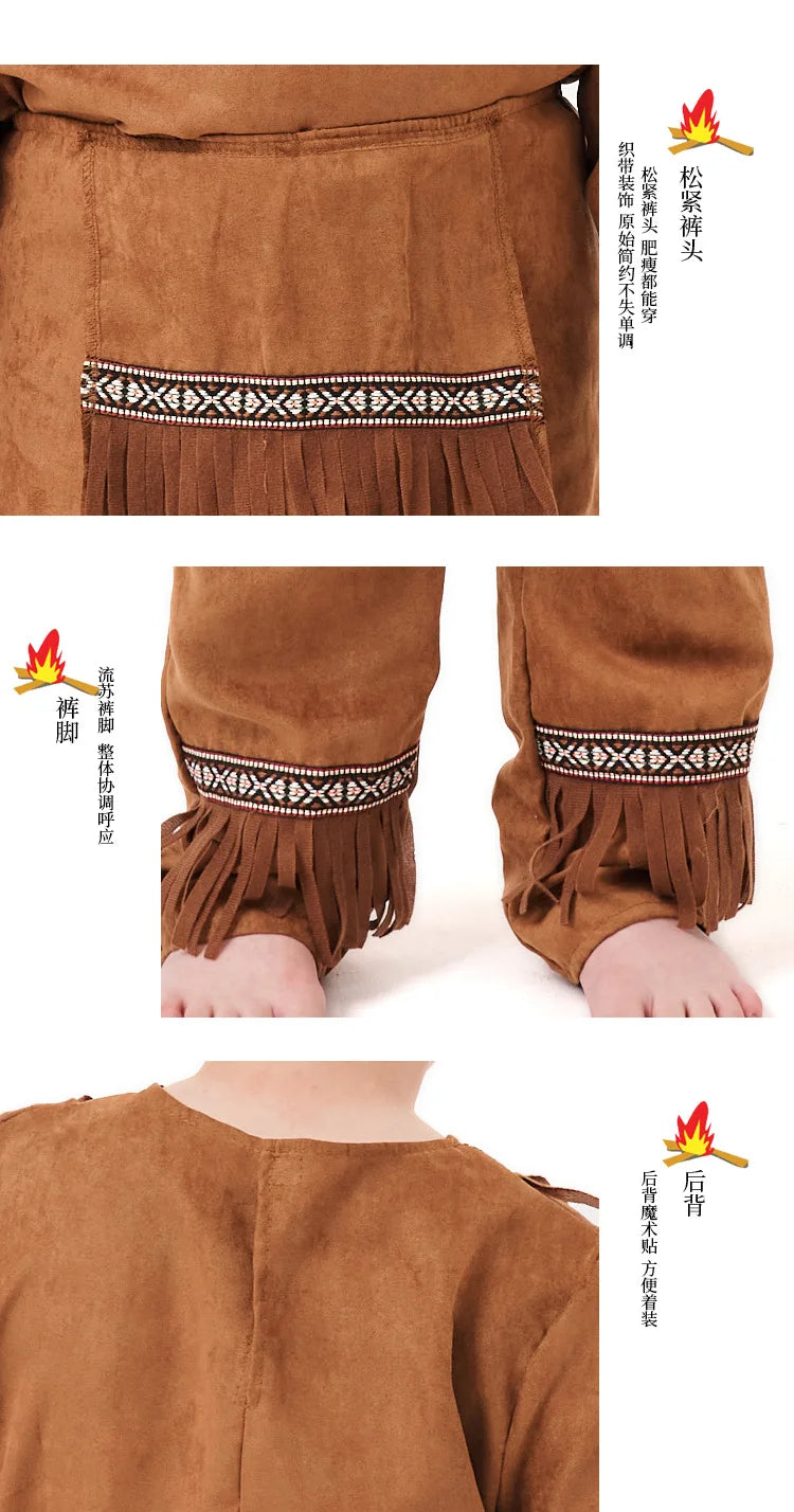 Boys Girls Indian Cosplay Costume Fancy Dress Halloween Party Cosplay Costume Festival Party Performance Costumes ﻿