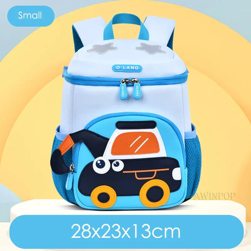 Cute Excavator School Bags for Boys Kids Cartoon School Backpack Breathable Waterproof Kindergarten Bag Mochila Infantil Kawaii