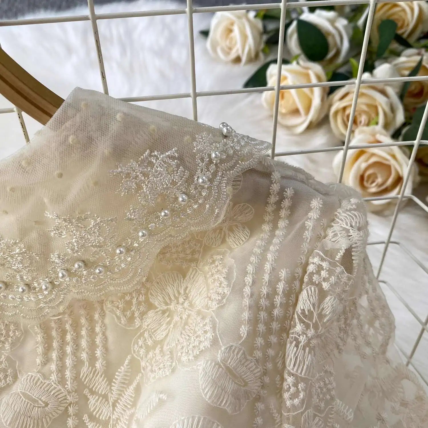 Luxury Formal Evening Lace Dress Women Summer Short Sleeve Crochet Embroidery Prom Long Dresses Runway Party Vestidos