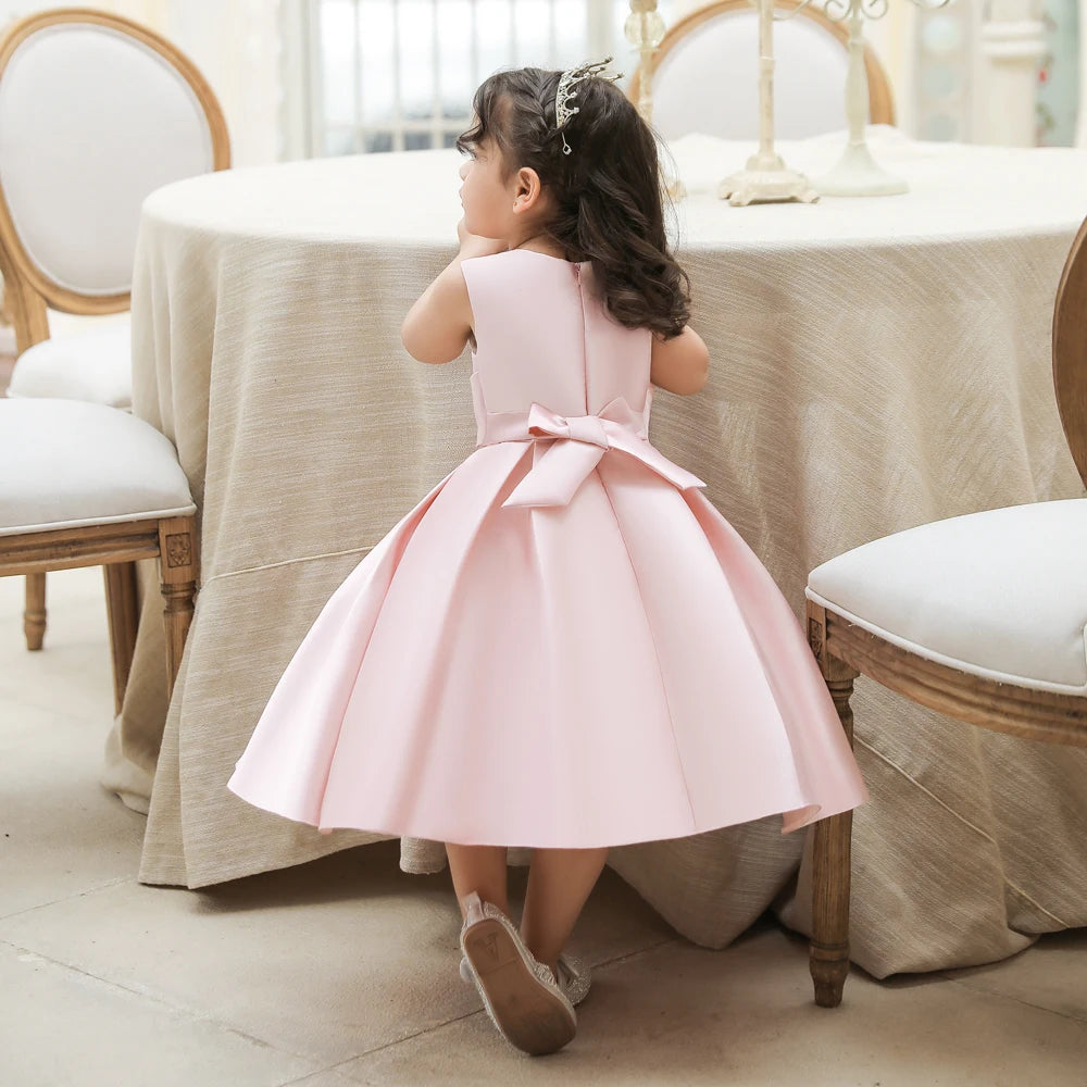 2023 Toddler Baby Girl Party Dresses Big Bow Infant Birthday Princess Dress For Girls Wedding Prom Gown Children Clothes