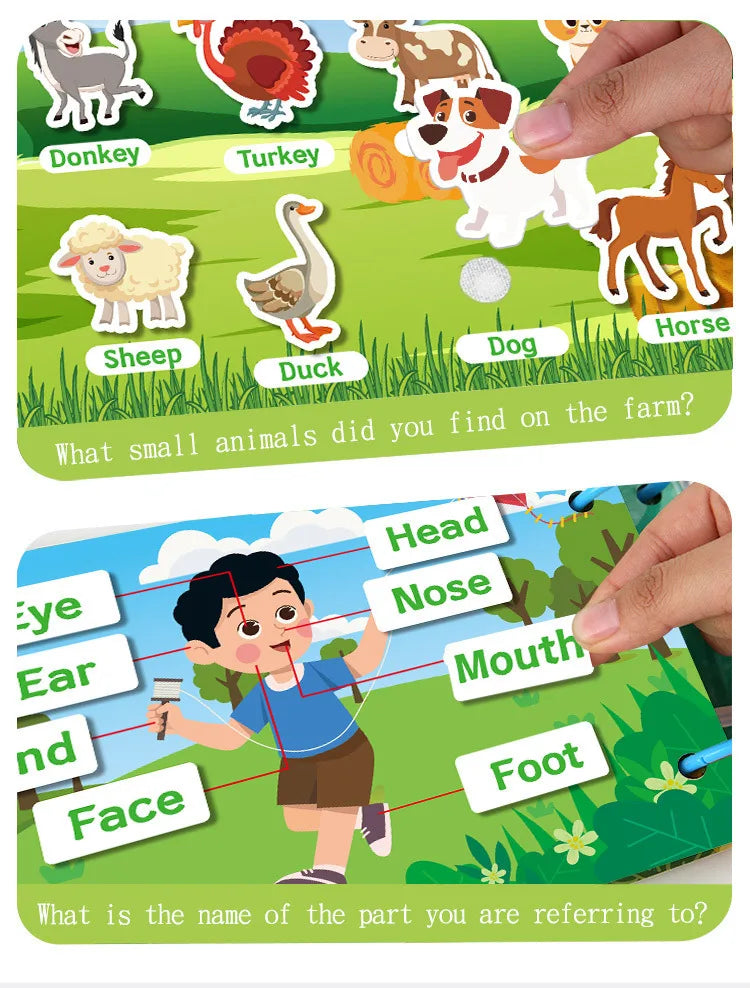 Montessori Baby Busy book My First Quiet Book Paste Early Learning Education Toy Children Toy Matching Montessori Toys for Baby