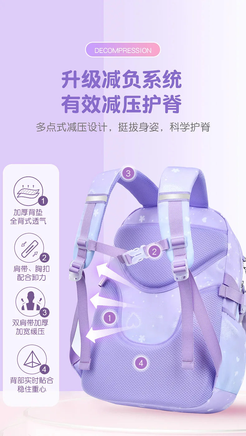 2025- Primary School Girls' Schoolbag Kawaii Lightweight Children's Bag Waterproof Bags Colorful Travel Backpack Mochilas Gifts