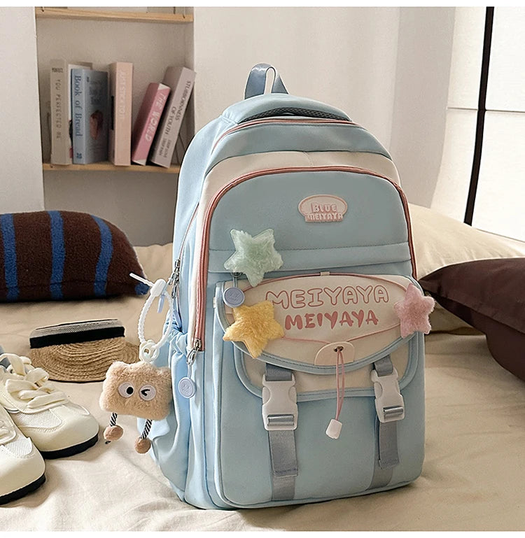 School Bags For Girls Japanese Style Kawaii For Large New Nylon Shoulder Bag Backpack School Set For Kinder Girl Kids Schoolbags